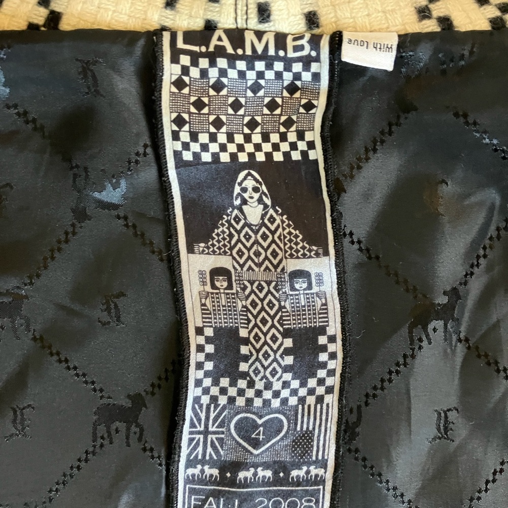 L.A.M.B. Gwen Steffani Rare Houndstooth Bomber Hooded Jacket Small 4 - Picture 2 of 11